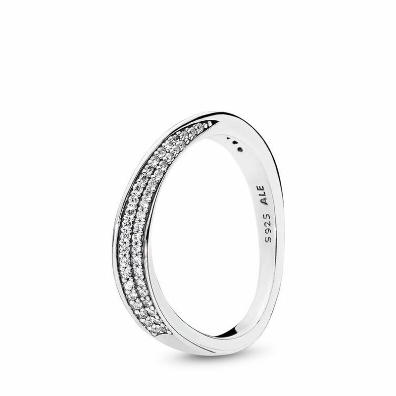 Pandora Australia Elegant Waves Stackable Ring - Sterling Silver | PJUOYI840